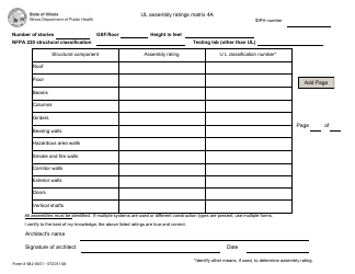 Document preview: Form 482-0651 - 0720114A Ul Assembly Ratings Matrix 4a - Illinois