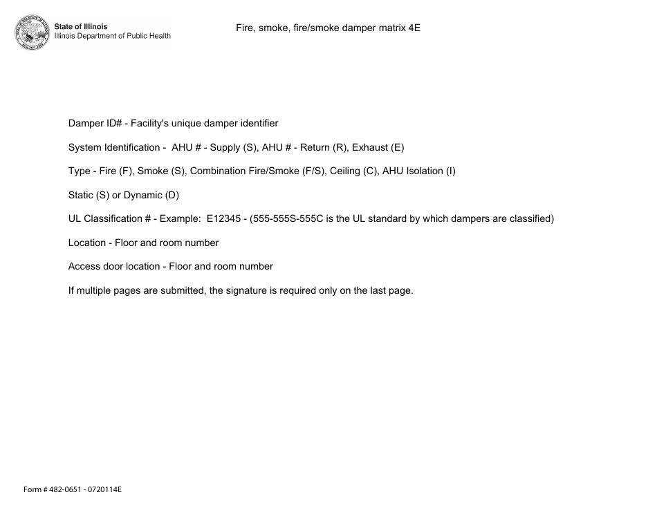 Form 482-0651 - 0720114E Fire, Smoke, Fire / Smoke Damper Matrix 4e - Illinois, Page 2