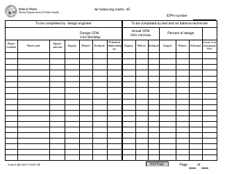 Form 482-0651-0720114F Air Balancing Matrix 4f - Illinois