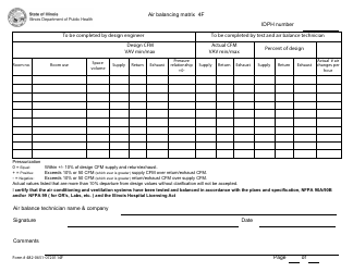 Form 482-0651-0720114F Air Balancing Matrix 4f - Illinois, Page 2