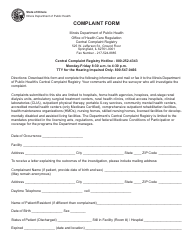 Document preview: Form IOCI0538-11 Complaint Form - Illinois