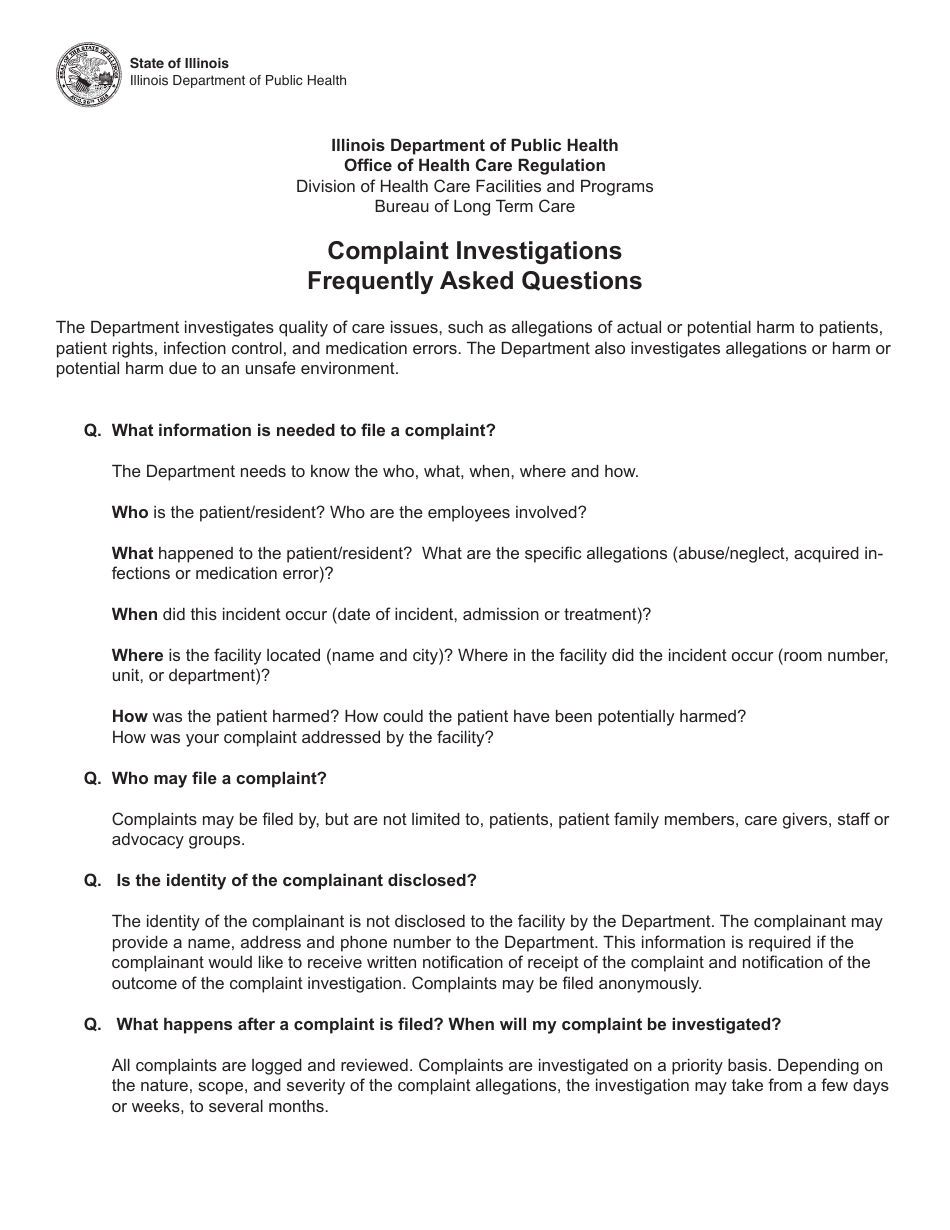 Form IOCI0538-11 Complaint Form - Illinois, Page 3