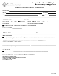 Document preview: Form IOCI16-412 Emergency Medical Services (EMS) Systems Extension Request Application - Illinois
