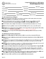 Form IOCI16-82 Emergency Medical Services (EMS) Systems Aircraft Inspection Form - Illinois