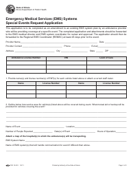 Document preview: Form IOCI12-231 Emergency Medical Services (EMS) Systems Special Events Request Application - Illinois