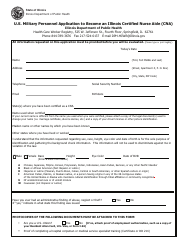 Document preview: U.S. Military Personnel Application to Become an Illinois Certified Nurse Aide (Cna) - Illinois