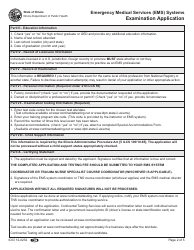 &quot;Emergency Medical Services (EMS) Systems Examination Application&quot; - Illinois, Page 2