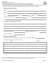 Form 482-0662 Freestanding Emergency Center (FEC) Initial Licensure Application - Illinois