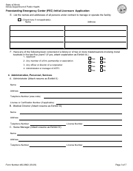 Form 482-0662 Freestanding Emergency Center (FEC) Initial Licensure Application - Illinois, Page 3