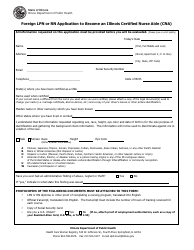 Document preview: Foreign Lpn or Rn Application to Become an Illinois Certified Nurse Aide (Cna) - Illinois