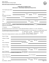 Document preview: Form 445104 Attachment A Home Health Agency Administrator Qualification Review Form - Illinois