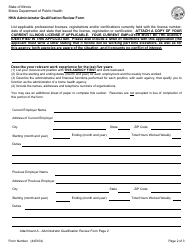 Form 445104 Attachment A Home Health Agency Administrator Qualification Review Form - Illinois, Page 2