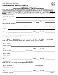 Form 445104 Attachment B Home Health Agency - Agency Supervisor Qualification Review Form - Illinois