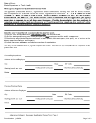 Form 445104 Attachment B Home Health Agency - Agency Supervisor Qualification Review Form - Illinois, Page 2