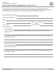 Form 445098 Home Health Agency Management Status Form - Illinois
