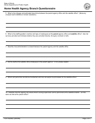 Form 445099 Home Health Agency Branch Questionnaire - Illinois, Page 2