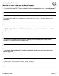 Form 445099 Home Health Agency Branch Questionnaire - Illinois, Page 3