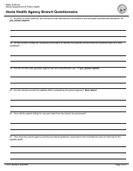Form 445099 Home Health Agency Branch Questionnaire - Illinois, Page 4