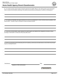 Form 445099 Home Health Agency Branch Questionnaire - Illinois, Page 5