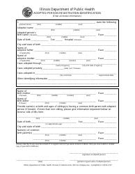 Document preview: Adopted Person Registration Identification Form - Illinois