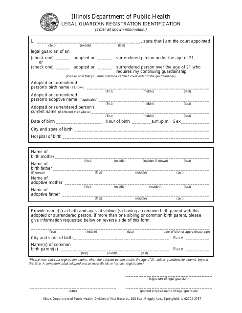Legal Guardian Registration Identification Form - Illinois