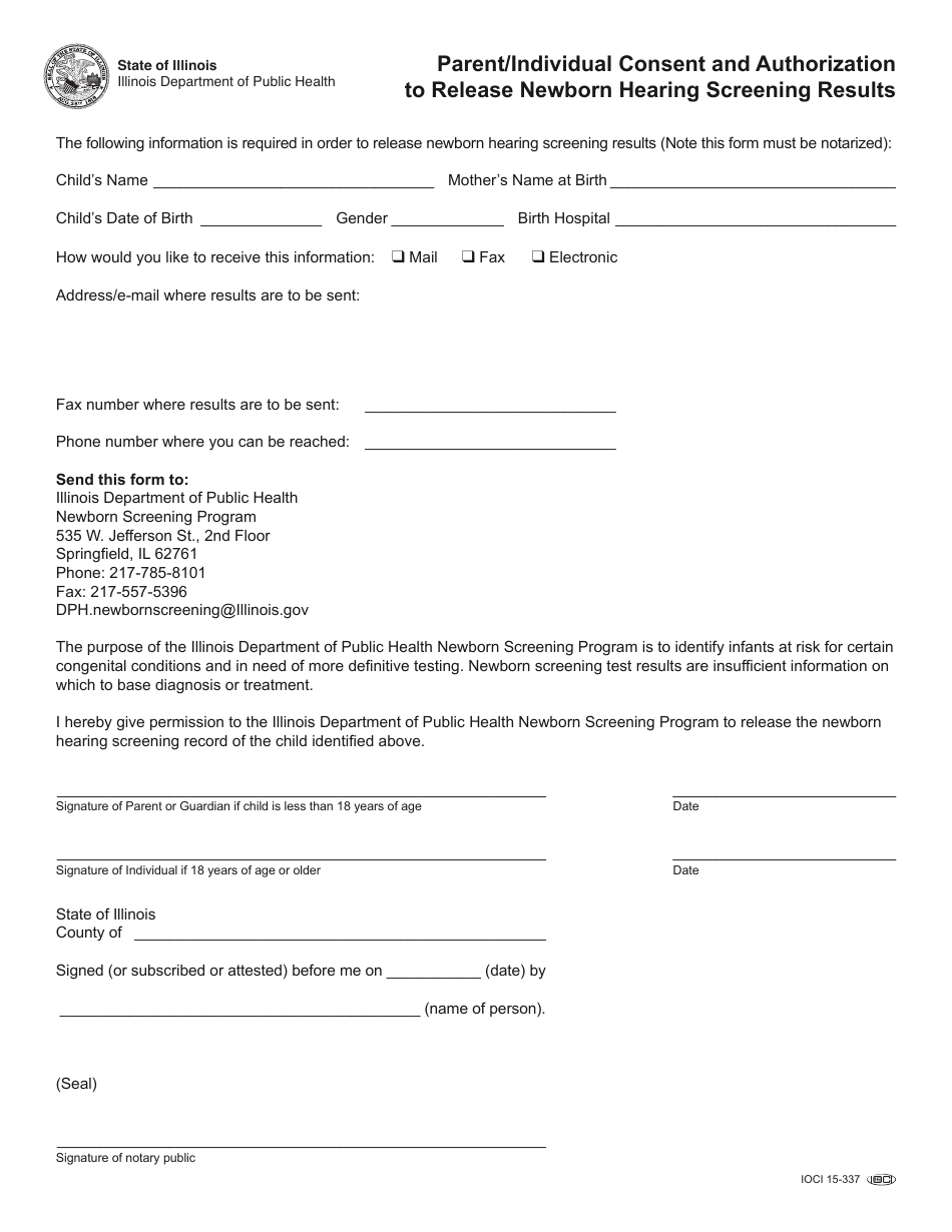 Form IOCI15-337 - Fill Out, Sign Online and Download Fillable PDF ...