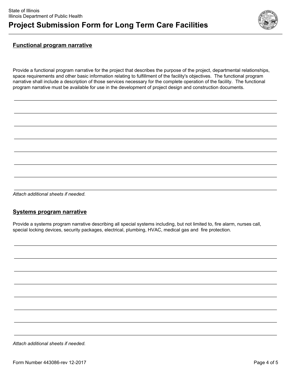 Form 443086 Project Submission Form for Long Term Care Facilities - Illinois, Page 4