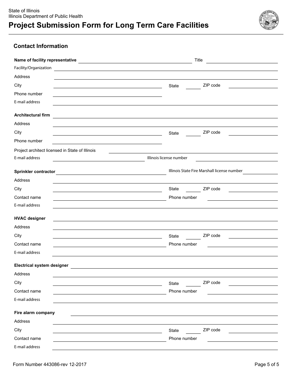 Form 443086 Project Submission Form for Long Term Care Facilities - Illinois, Page 5