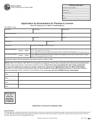 Form IOCI15-475 Application for Examination for Plumber&#039;s License - Illinois