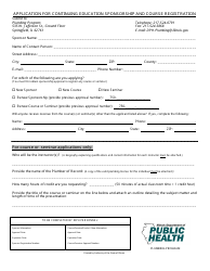 Document preview: Application for Continuing Education Sponsorship and Course Registration - Illinois