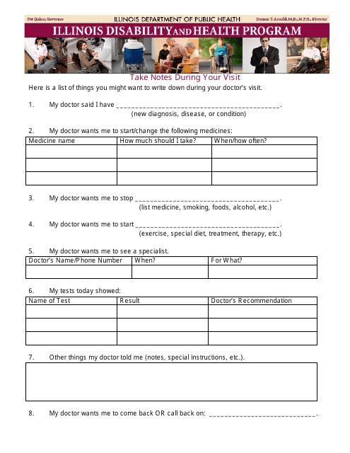 Notes During Hospital Visit - Illinois Download Pdf