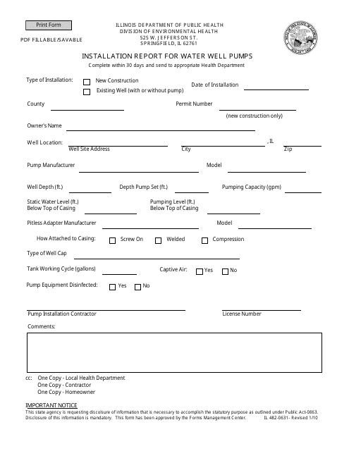 Form IL482-0631  Printable Pdf