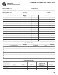 Document preview: Form IOCI15-380 Hearing Rescreening Worksheet - Illinois