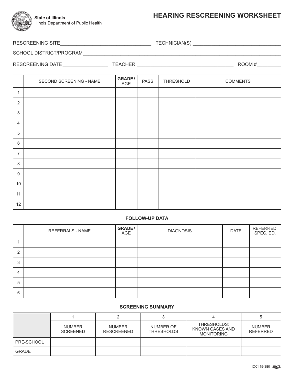 Form IOCI15-380 - Fill Out, Sign Online and Download Printable PDF ...