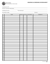 Document preview: Form IOCI15-381 Hearing Screening Worksheet - Illinois
