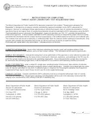 Threat Agent Laboratory Test Requisition - Illinois, Page 2