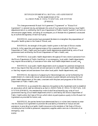 Document preview: Intergovernmental Mutual Aid Agreement for the Establishment of the Illinois Public Health Mutual Aid System (Iphmas) - Illinois