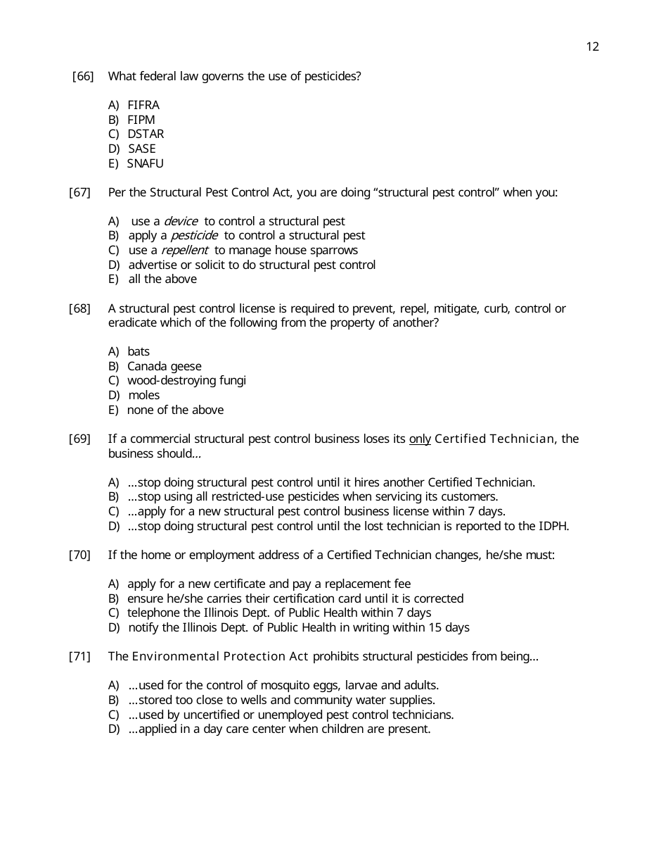 General Standards Practice Examination Form - Illinois, Page 12