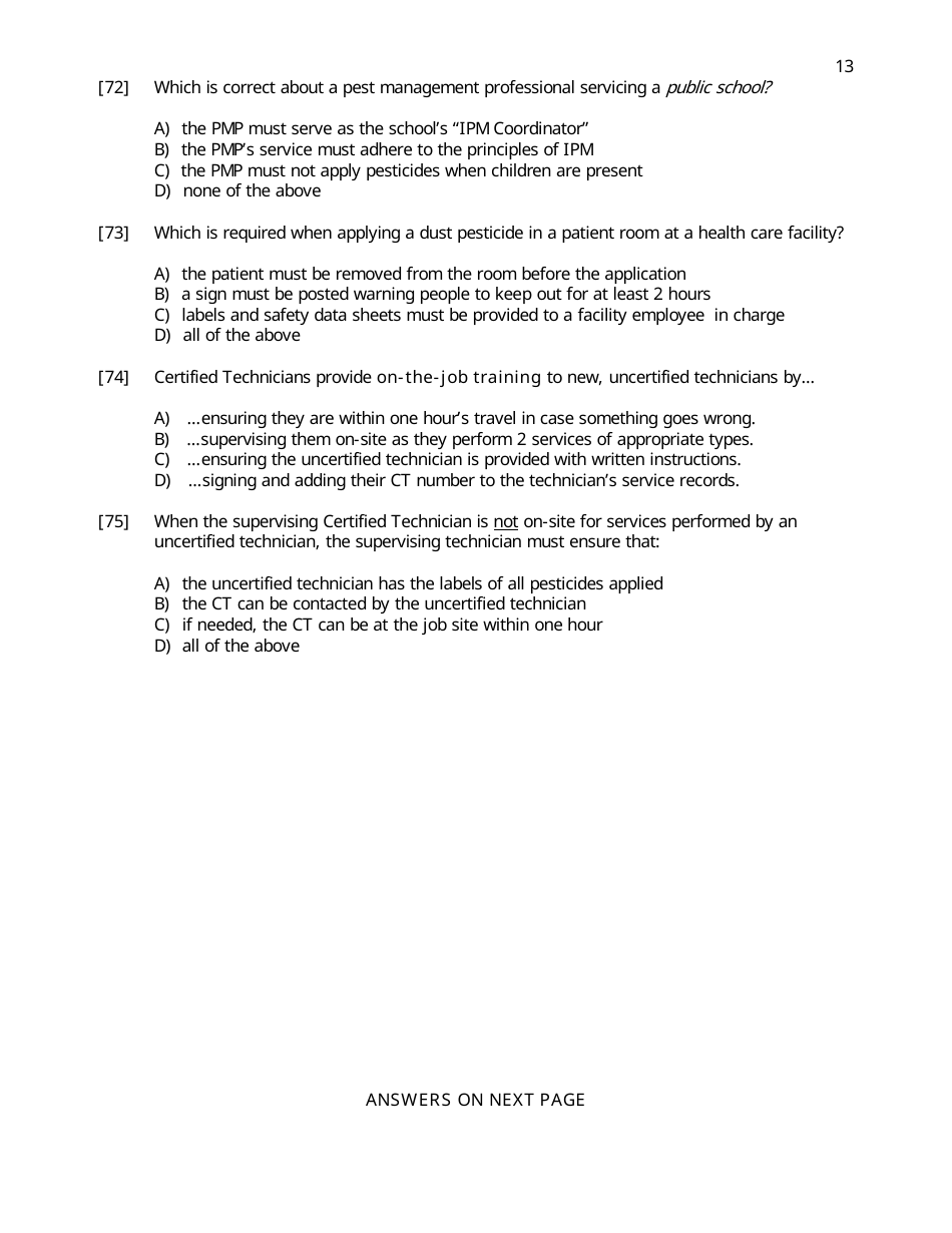 General Standards Practice Examination Form - Illinois, Page 13