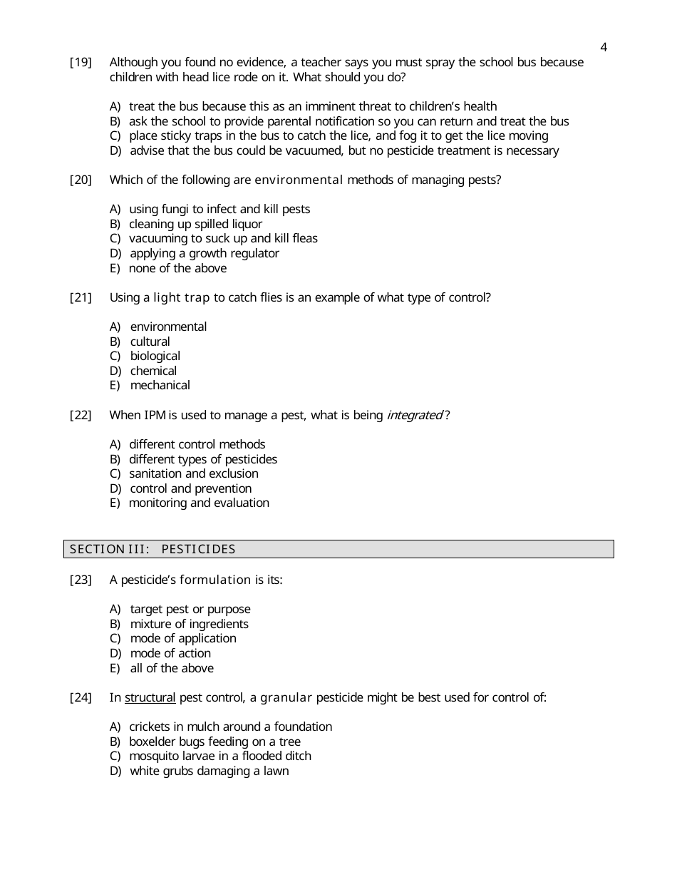 General Standards Practice Examination Form - Illinois, Page 4
