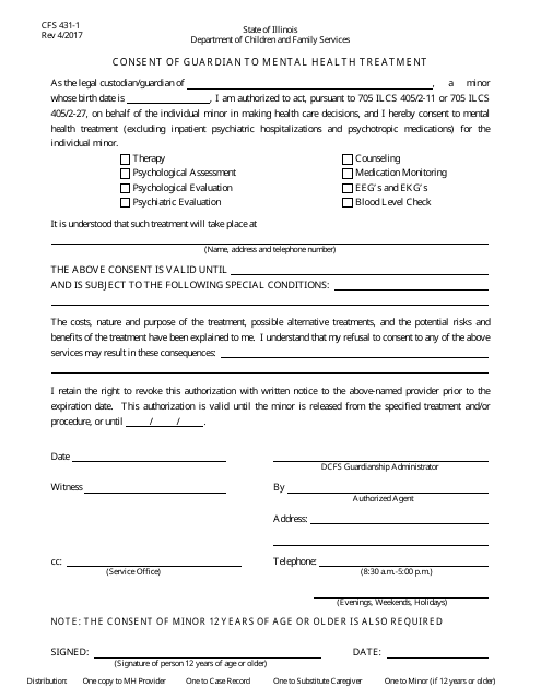 Form CFS431-1  Printable Pdf