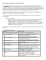 Instructions for Form HFS3416D Illinois Denial of Parentage - Illinois