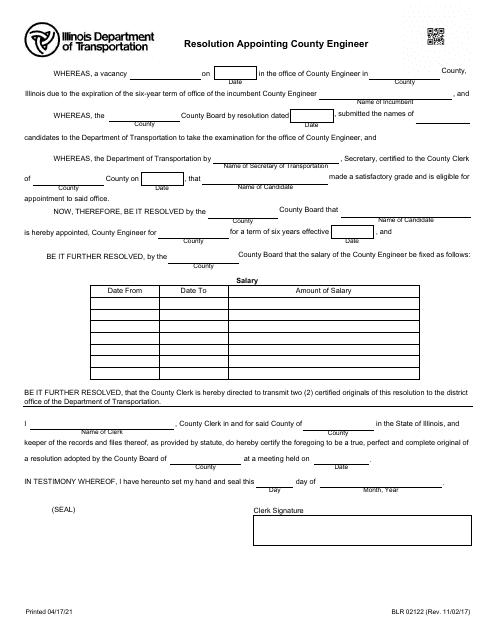 Form BLR02122  Printable Pdf