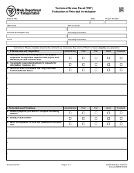 Document preview: Form BR RC002 Technical Review Panel (Trp) Evaluation of Principal Investigator - Illinois