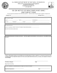 Document preview: Form OG-22A Notice of Non-compliance (Nnc) Abatement Form - Illinois