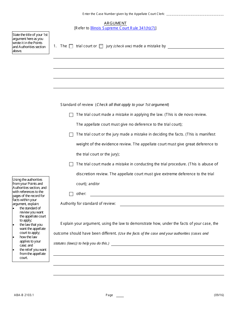 Form ABA-B2103.1 Appellants Brief - Illinois, Page 14