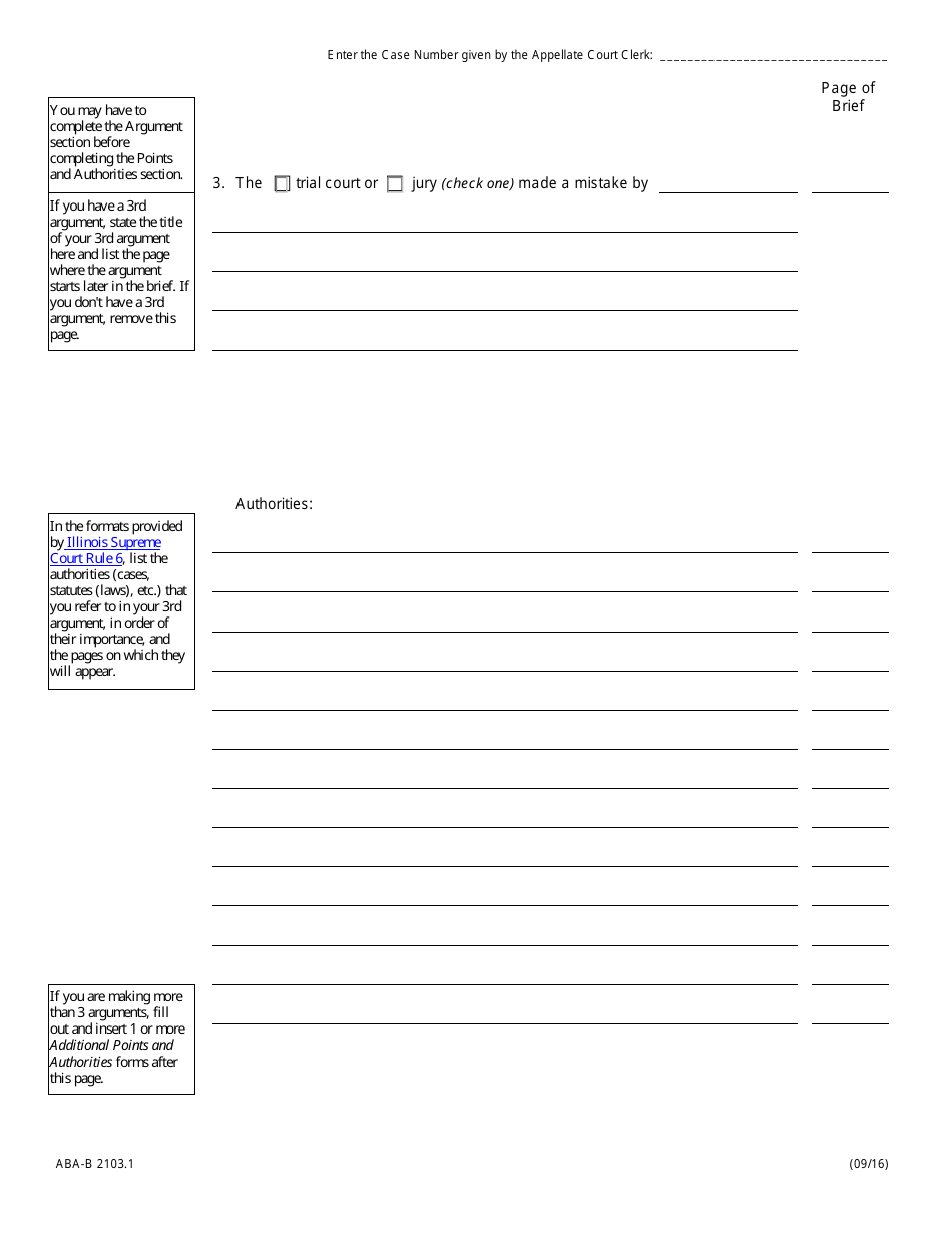 Form ABA-B2103.1 Appellants Brief - Illinois, Page 4