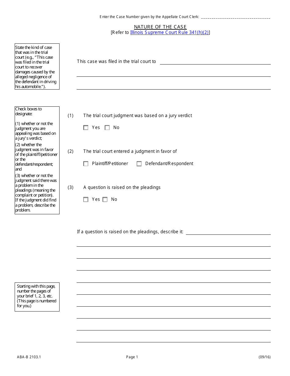 Form ABA-B2103.1 Appellants Brief - Illinois, Page 5