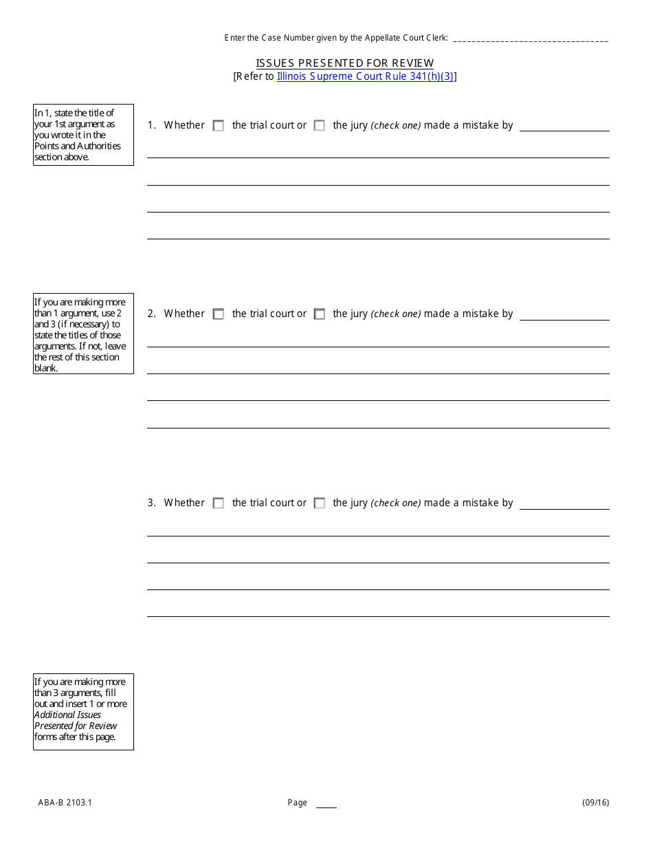 Form ABA-B2103.1 Appellants Brief - Illinois, Page 6