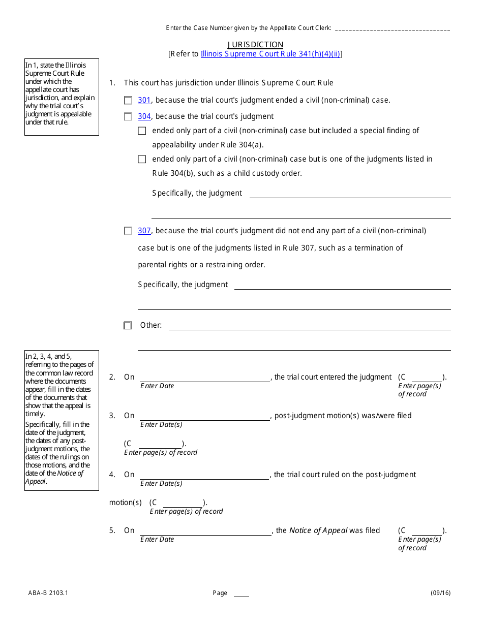 Form ABA-B2103.1 Appellants Brief - Illinois, Page 7